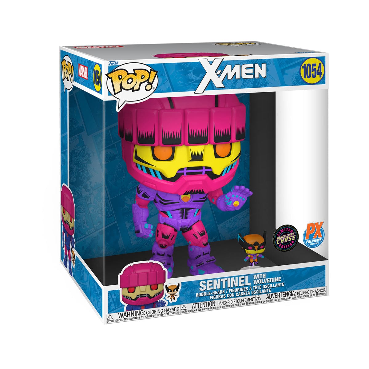 pop jumbo x-men sentinel & wolverine w/chase px vin fig +