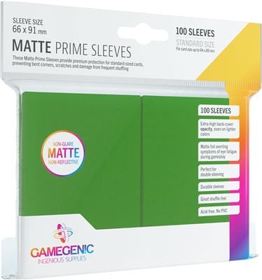 Gamegenic Game Supplies > Card Sleeves Gamegenic: Matte Prime Standard Card Game Sleeves - Green 4251715402450 GG1031