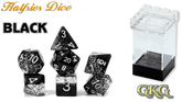 Gate Keeper: Plastic 7-Die Set - Halfsies Black Glitter Edition - Third Eye