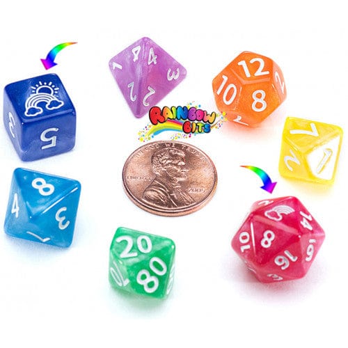 Gate Keeper Games Dice > Gate Keeper Games Mighty Tiny Dice: Rainbow Bits (7 Polyhedral Dice Set) 786468917714 GKG TINYSG777