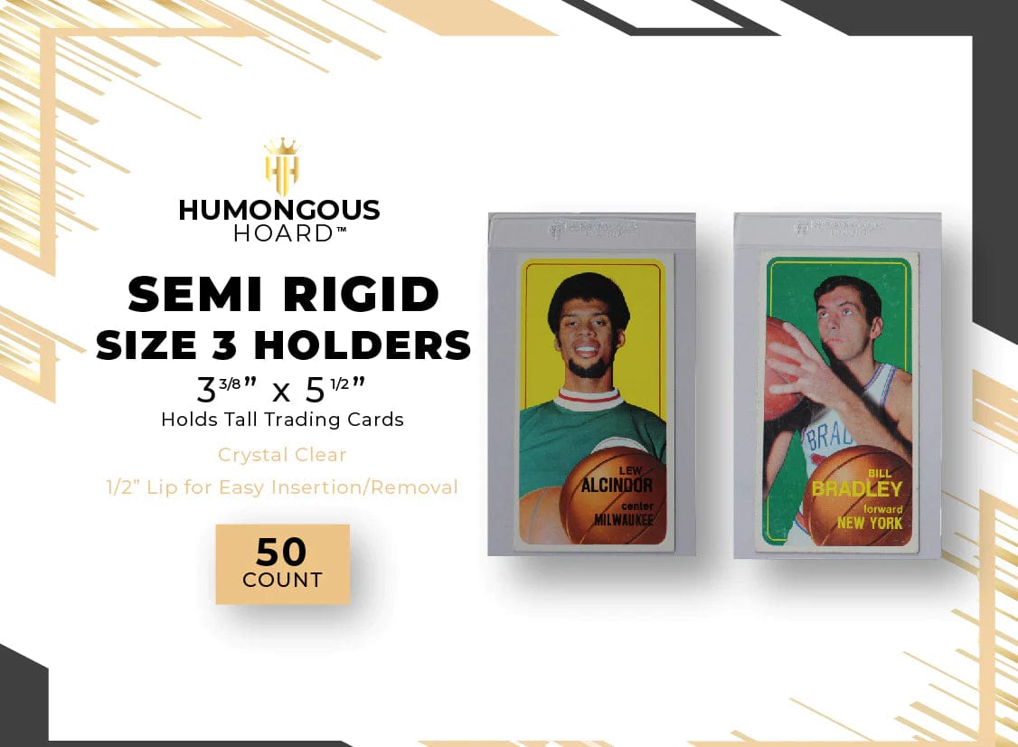 Humongous Hoard: Semi Rigid Card Holders 50ct - Size 3 Humongous Hoard: Semi Rigid Card Holders 50ct - Size 3
