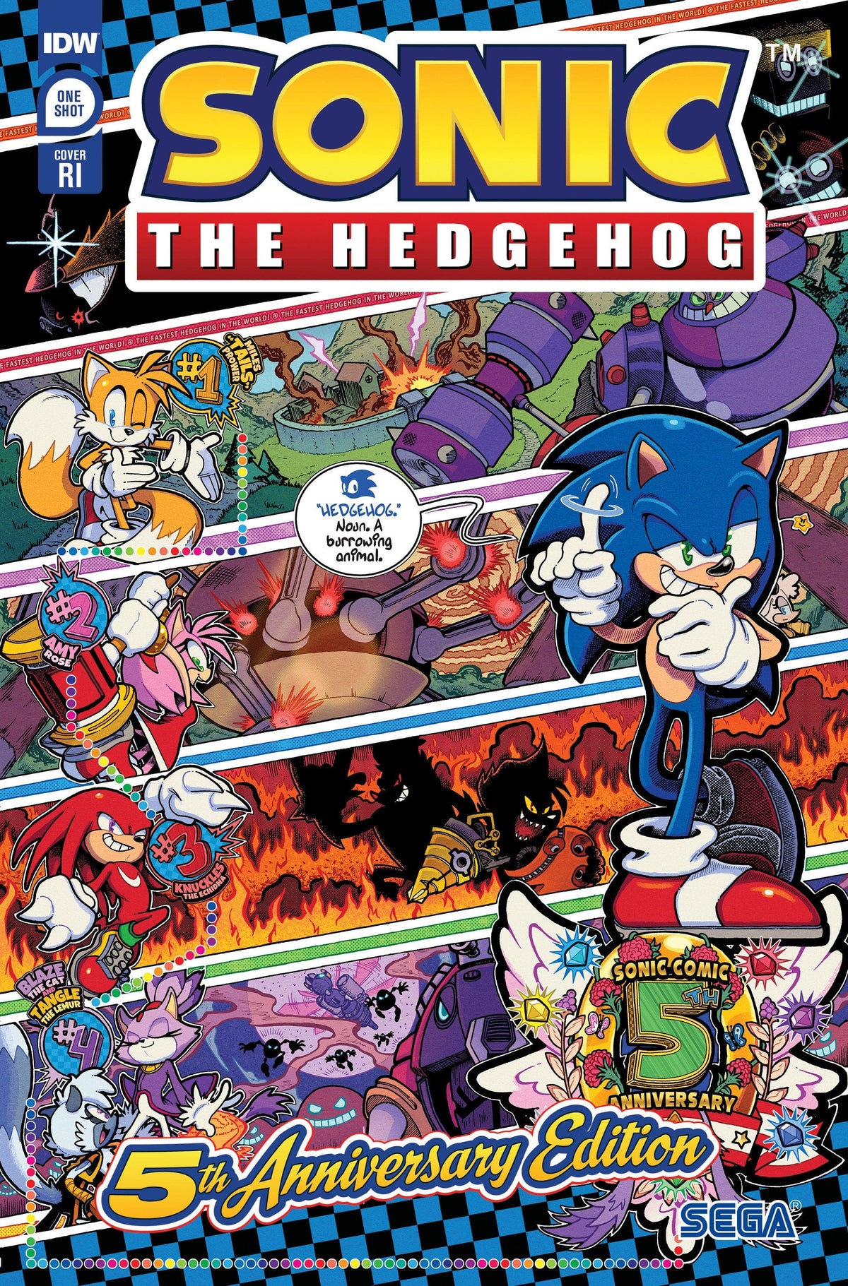 Idw Publishing Comic Books > Incentives SONIC THE HEDGEHOG #1 5TH ANNV ED CVR G 1:50 INVC HUGHES 82771403146100171 JAN231617