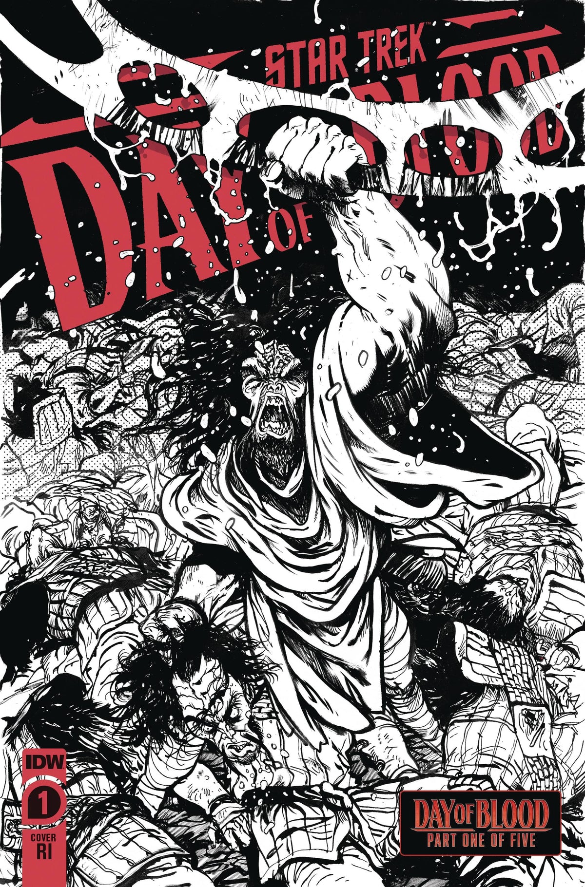 Idw Publishing Comic Books > Incentives STAR TREK DAY OF BLOOD #1 CVR H 1:100 INCV VAR JOHNSON B&W 82771403173700181 MAY231385