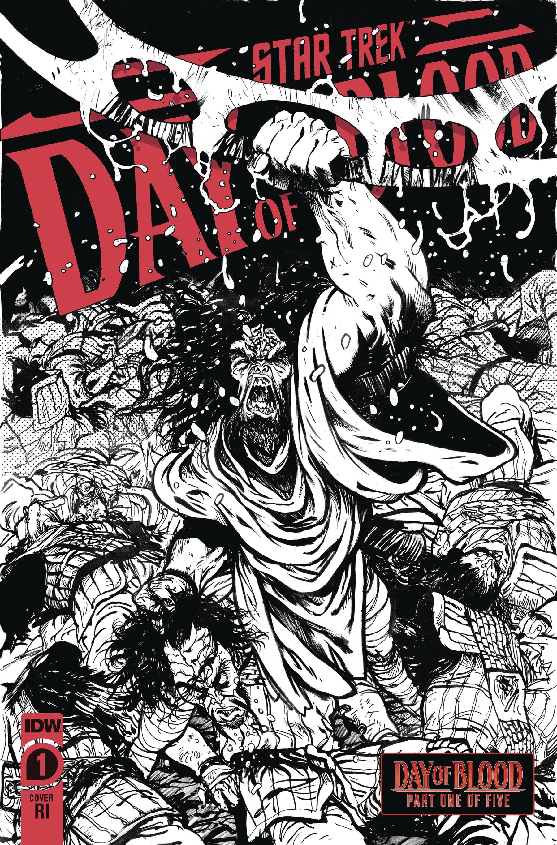 STAR TREK DAY OF BLOOD #1 CVR H 1:100 INCV VAR JOHNSON B&W