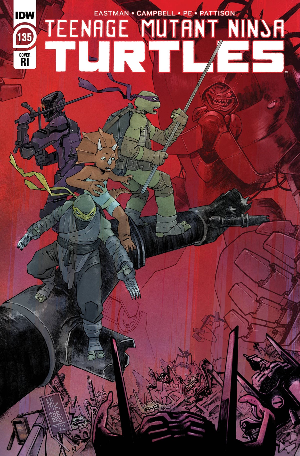 Idw Publishing Comic Books > Incentives TMNT ONGOING #135 CVR C 1:10 INCV TORRES 82771400271313531 SEP221730