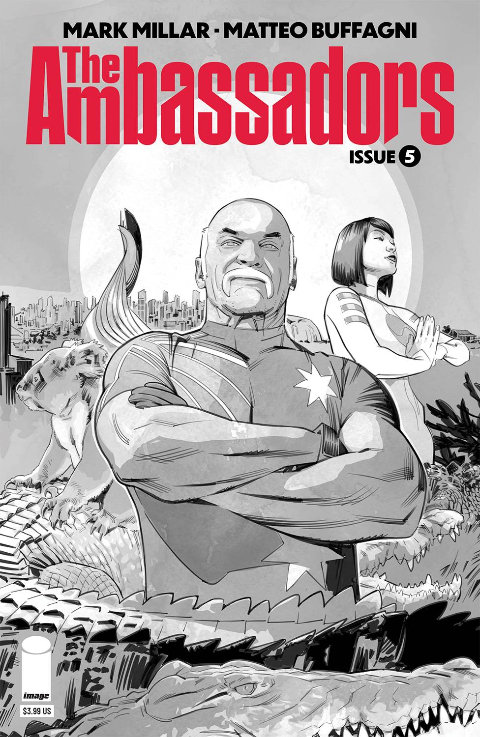 Image Comics Comic Books AMBASSADORS #5 (OF 6) CVR B BUFFAGNI B&W (MR) 70985303716300521 MAR230111