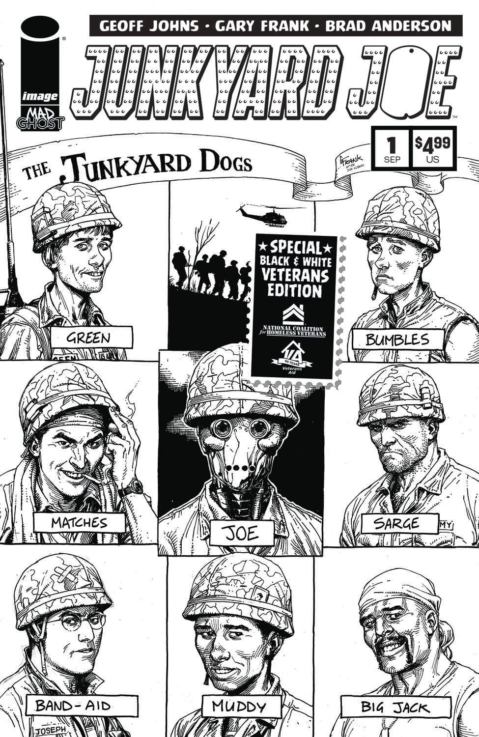 Image Comics Comic Books JUNKYARD JOE #1 B&W VETERANS ED CVR E FRANK 70985303584800151 AUG220018