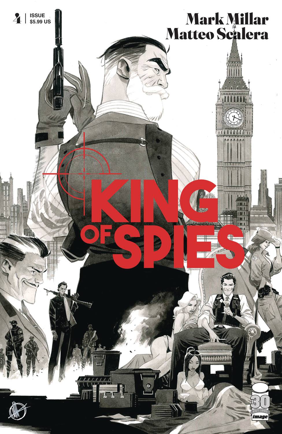 Image Comics Comic Books KING OF SPIES #4 (OF 4) CVR B SCALERA B&W 70985303271700421 JAN220271