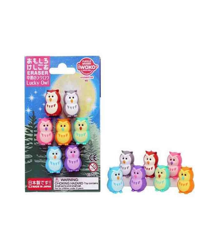 Iwako Home > Office Supplies Iwako: Puzzle Eraser - Lucky Owl Set 4991685170026