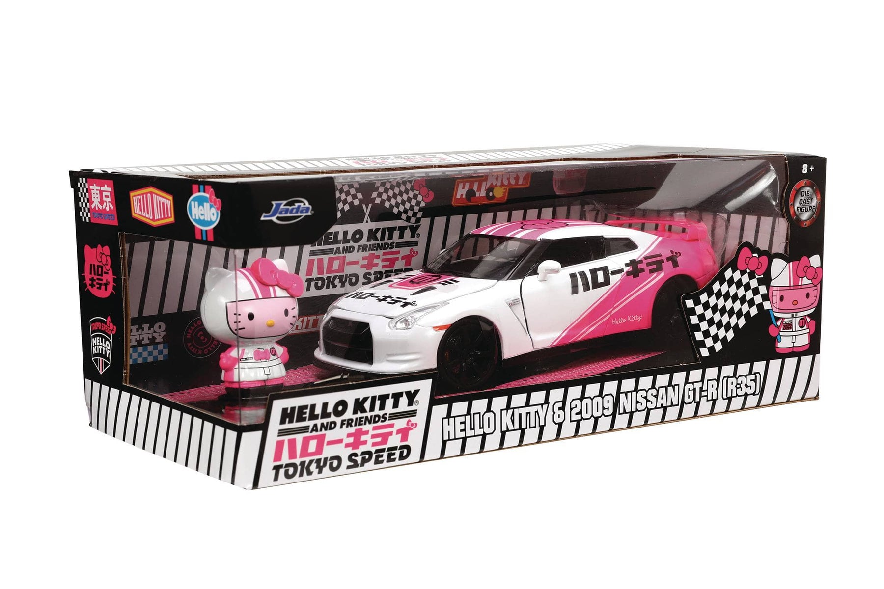 hwr hello kitty tokyo speed 09 gt-r w/fig 1/24 die-cast veh