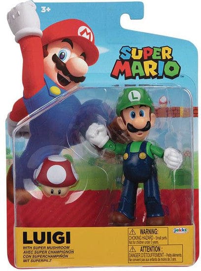 Jakks Pacific Toys > Action Figures > Other Action Figures Jakks Pacific: Super Mario - Luigi with Red Mushroom 4" 192995408227