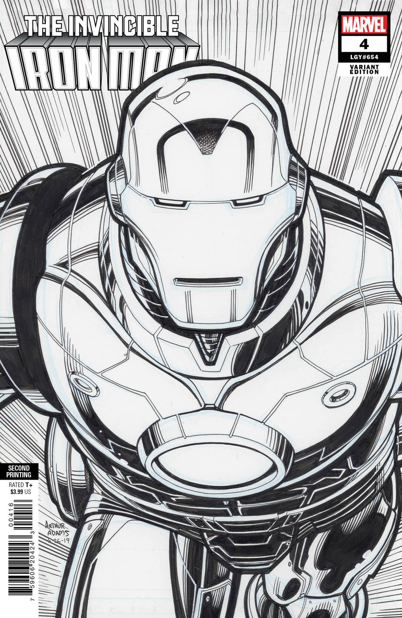 INVINCIBLE IRON MAN #4 2ND PRINTING 1:25 INCV ARTHUR ADAMS VAR