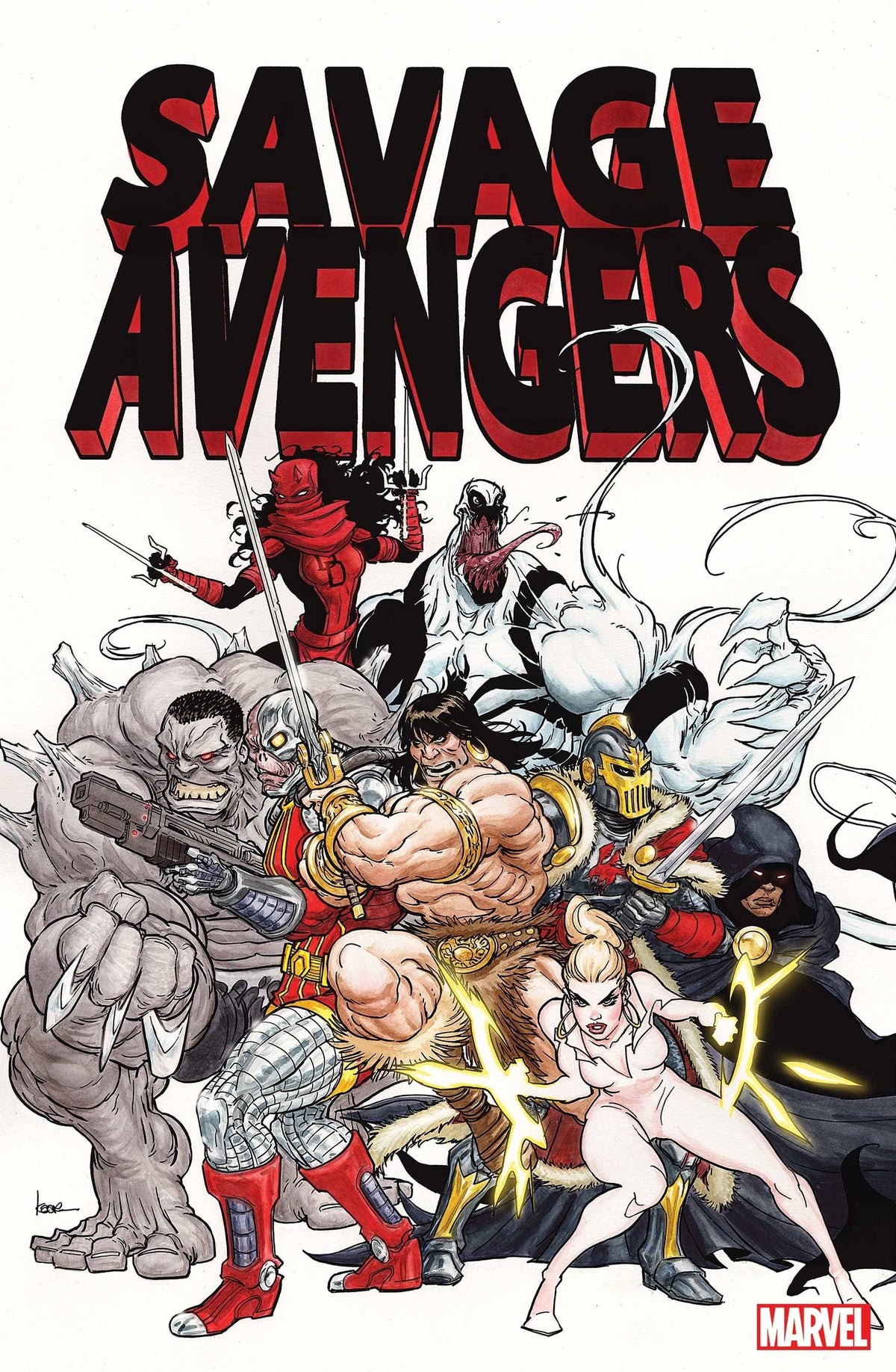 Marvel Comic Books > Incentives SAVAGE AVENGERS #1 1:50 INCV ANDREWS VAR 75960620290400121 MAR220891