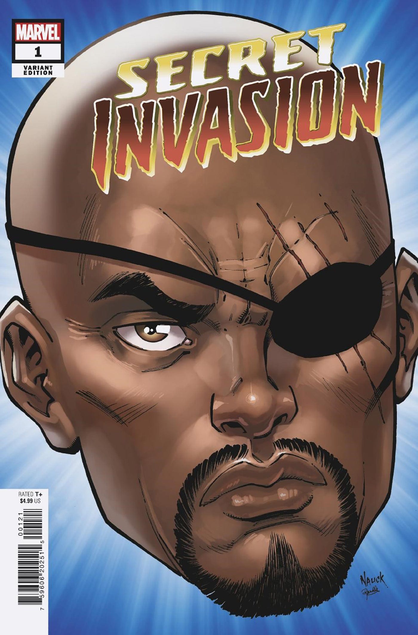 SECRET INVASION #1 (OF 5) NAUCK HEADSHOT VAR