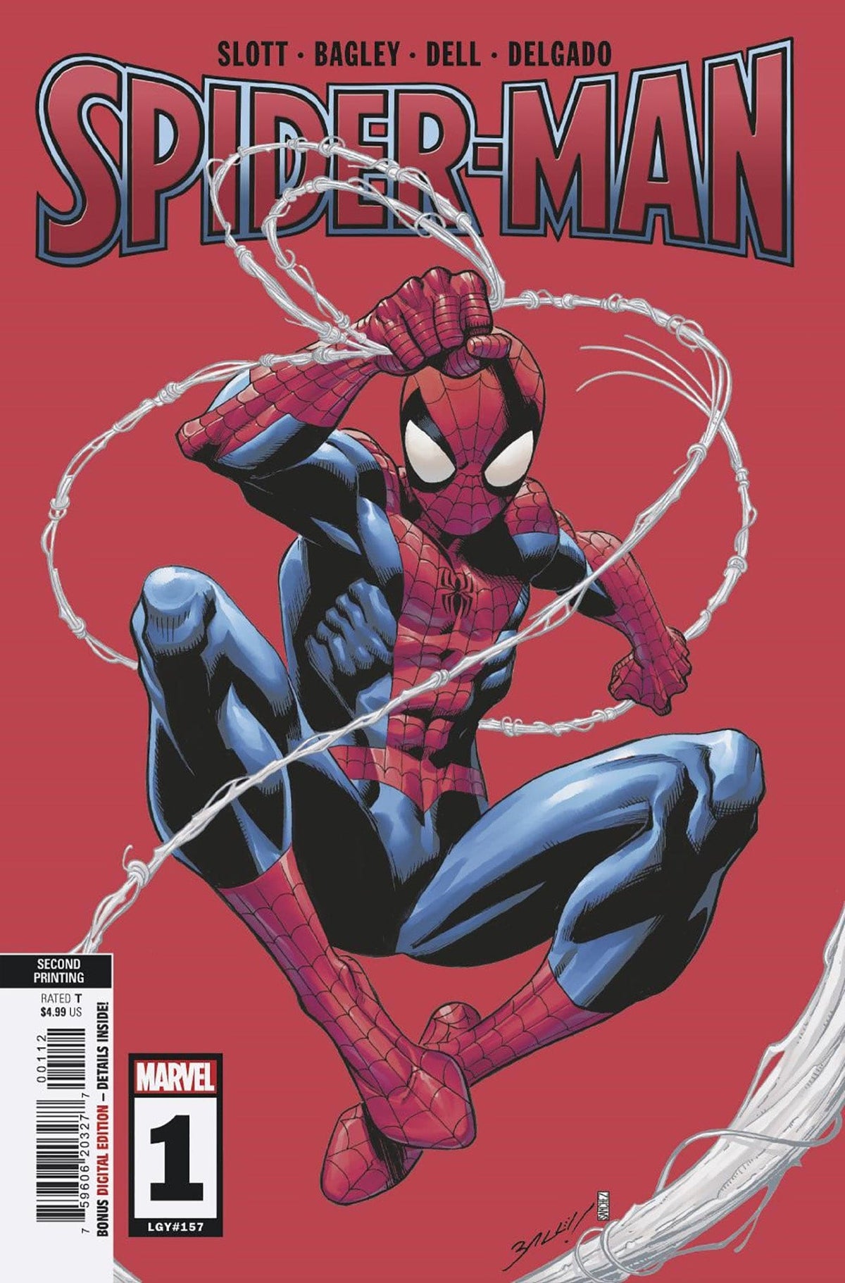 Marvel Comic Books SPIDER-MAN #1 BAGLEY 2ND PTG VAR 75960620327700112 TE1022003