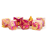 Metallic Dice Games Dice > Metallic Dice Games MDG: Plastic 7-Die Set - Handcrafted Sharp Edge Resin, Thousand Day Red 687700231837 MET 935