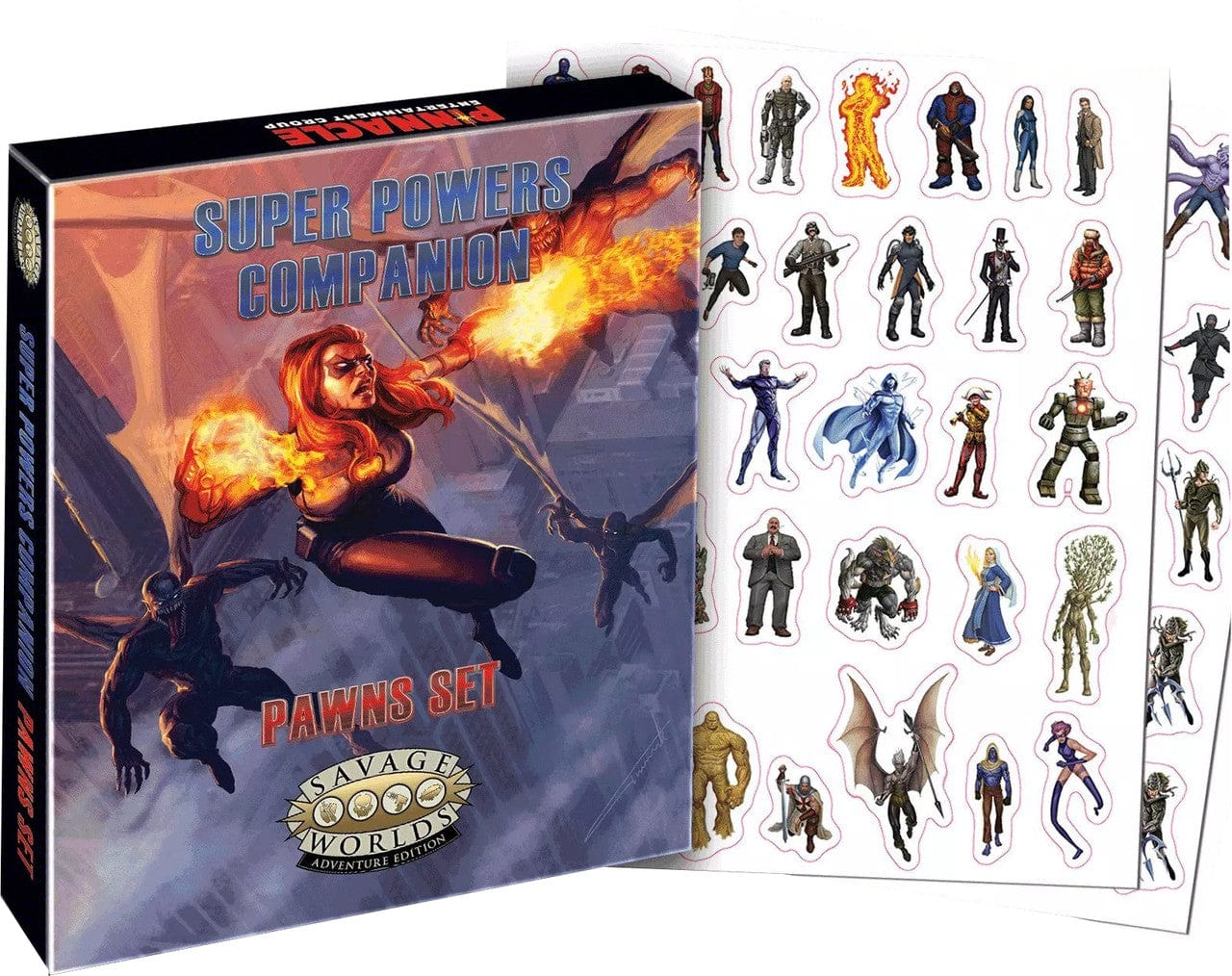 Pinnacle Entertainment Tabletop Games > Role-Playing Games Savage Worlds: Super Powers Pawns Set 9781950082889 S2P 10506