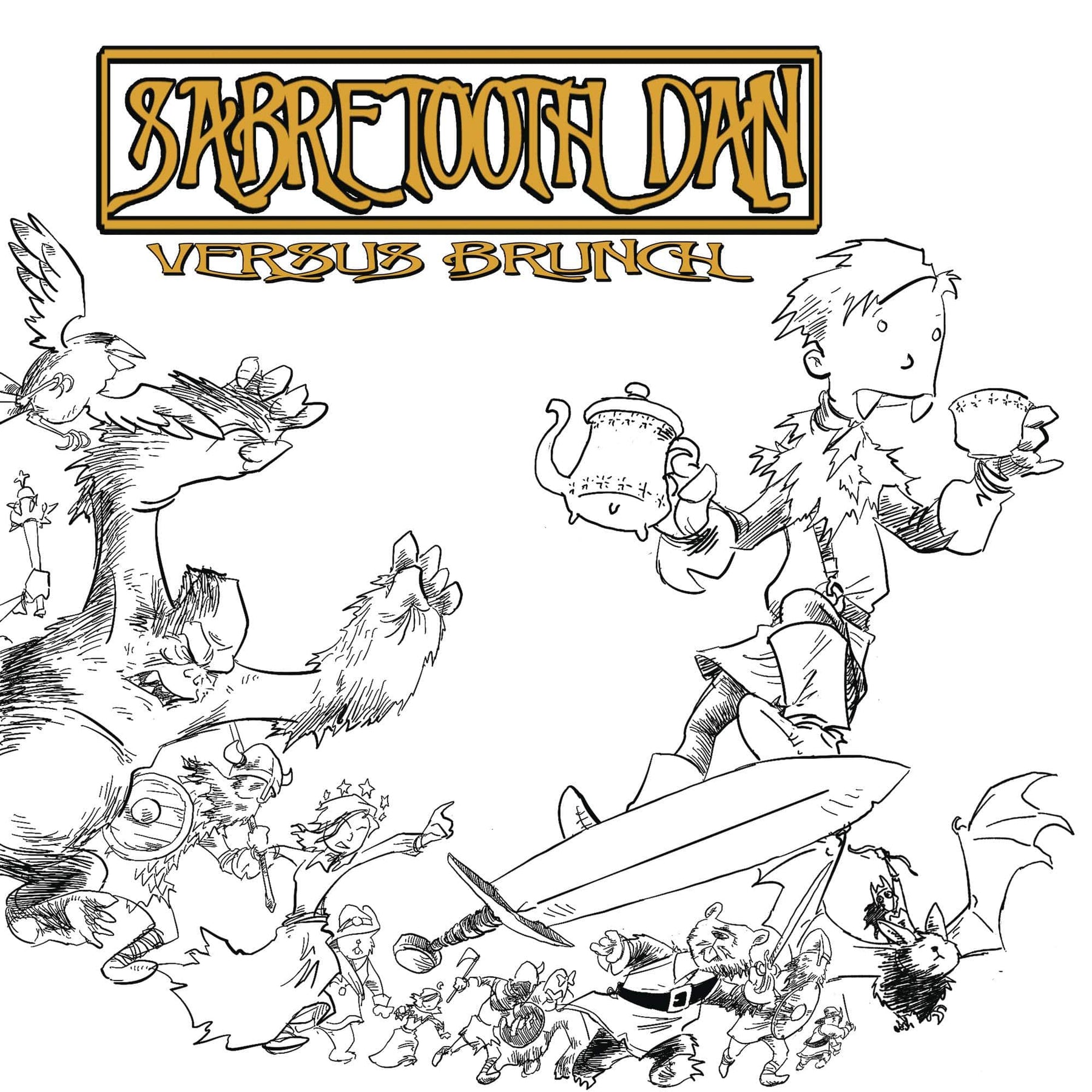 SABERTOOTH DAN VS BRUNCH #1 CVR B B&W RIVERS