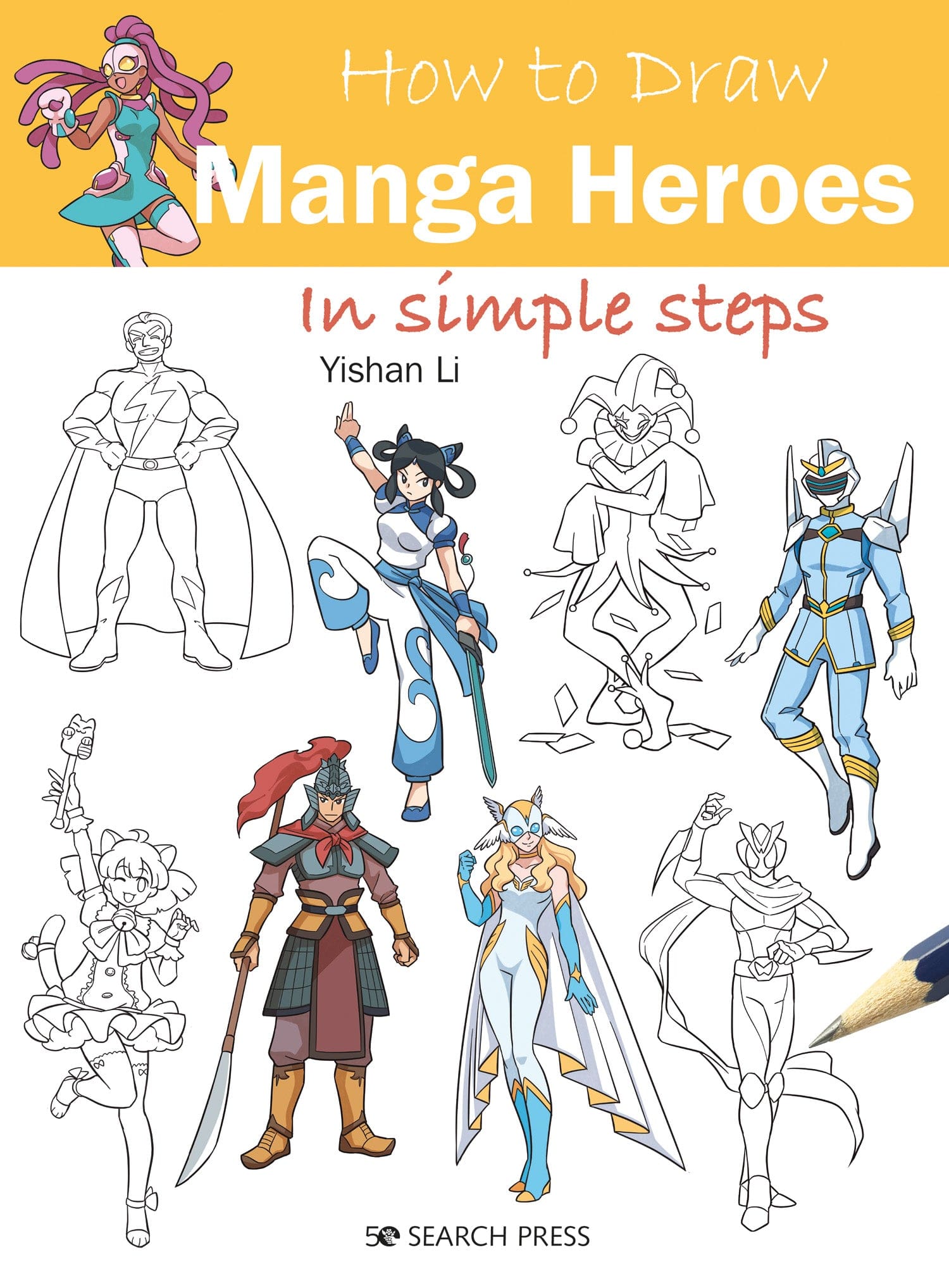 Search Press Graphic Novel How to Draw Manga Heroes in simple steps 9781800921160 TE0123006