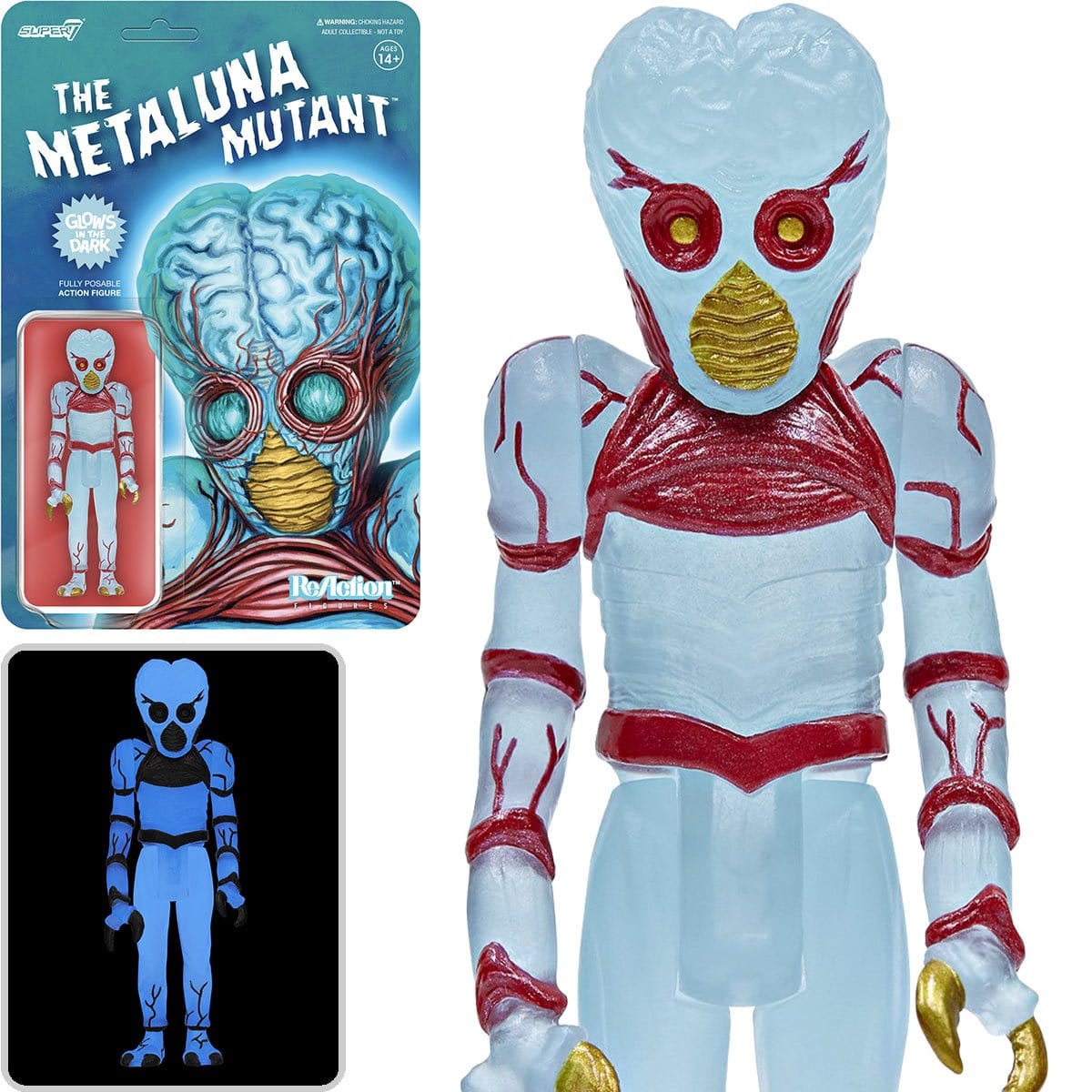 ReAction Figure: Metaluna Mutant, Blue Glow-in-the-Dark - Third Eye