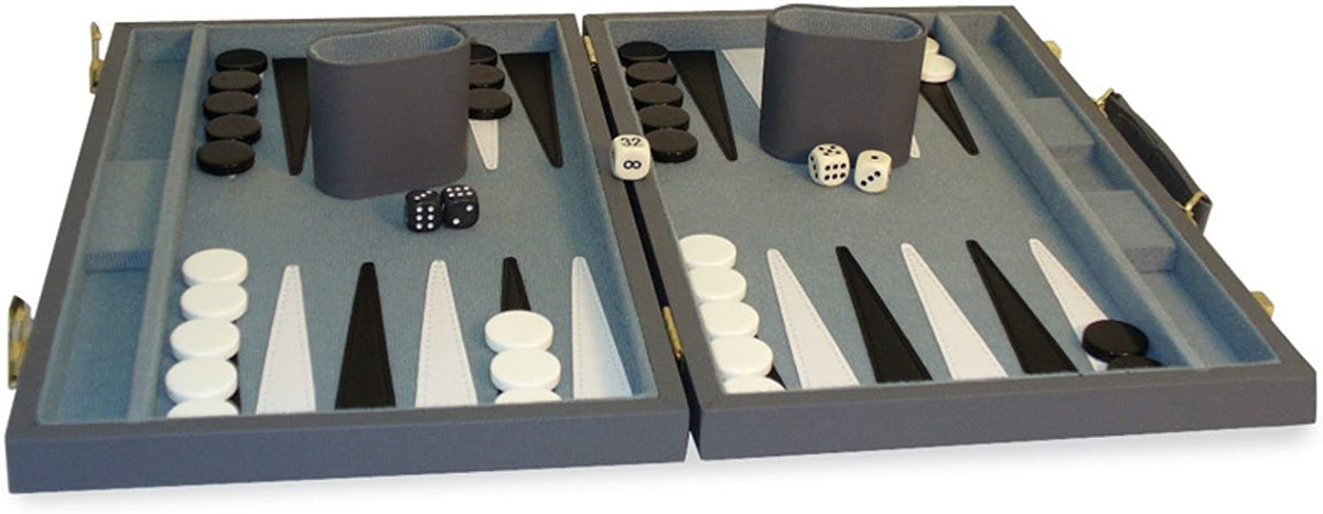 --- Board Games > Large Box Games Backgammon - 18" Grey Vinyl 035756261870 WWE2618GY