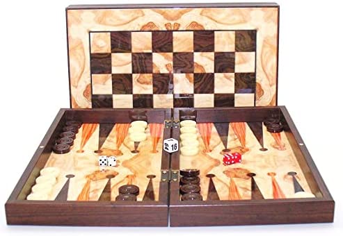 --- Board Games > Large Box Games Backgammon: Ashwood Decoupage, 15" 035756264277 26427C