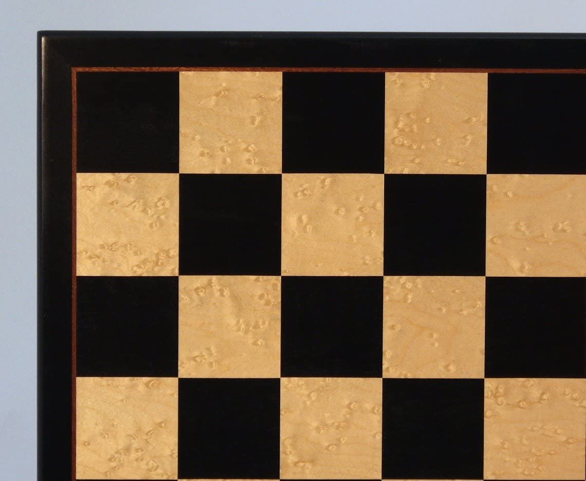 --- Board Games > Large Box Games Chess Board: Black & Birdseye Maple Veneer, 17.25" 035756980023 50440BBM