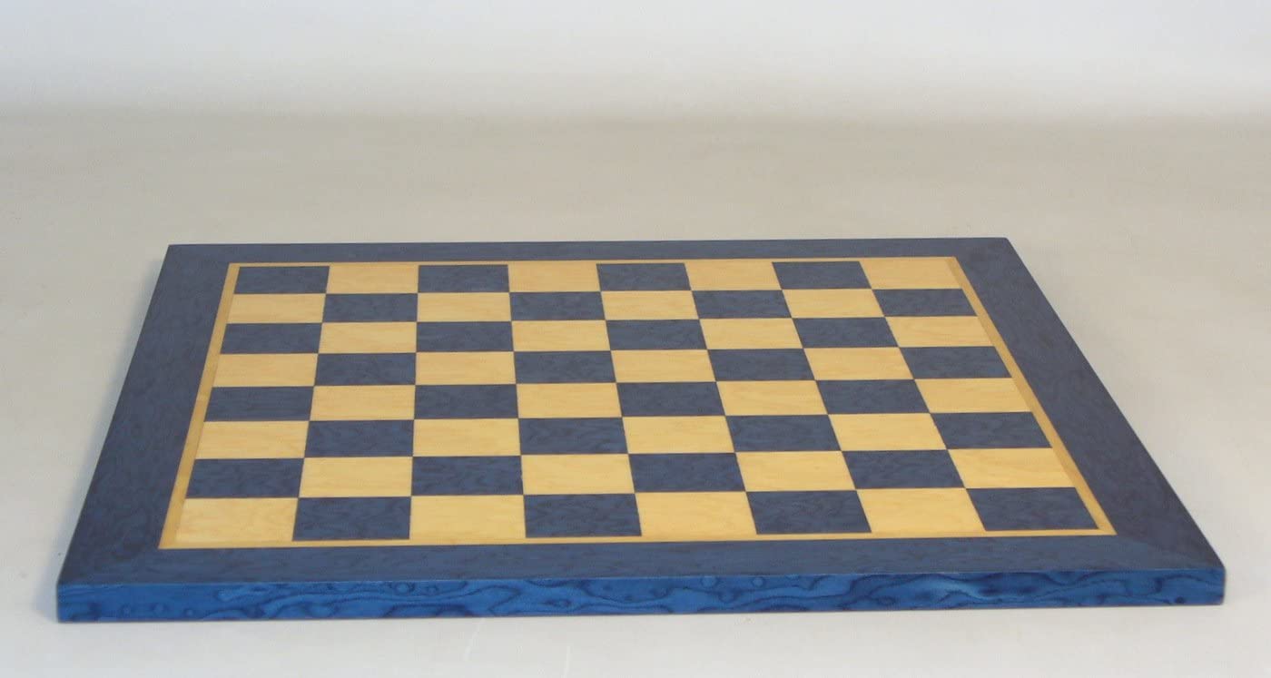 --- Board Games > Large Box Games Chess Board: Blue & Madrona Tan Veneer 035756403911 40390BT