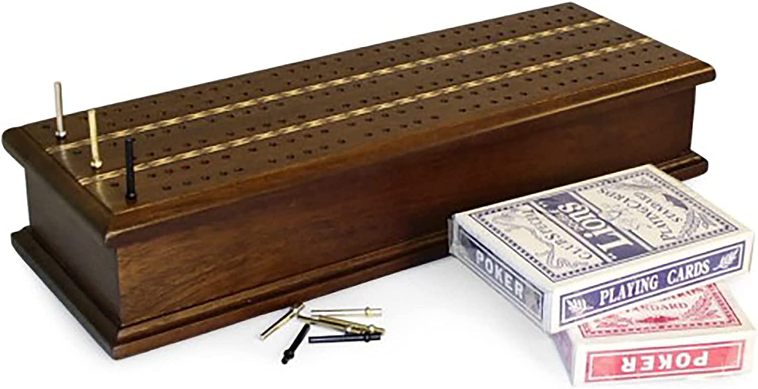 --- Board Games > Large Box Games Cribbage: Inlaid Box w/ Cards 035756336035 33603