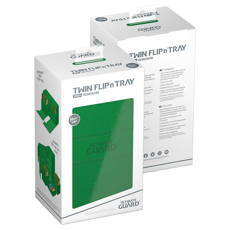 Ultimate Guard Game Supplies > Card Boxes Ultimate Guard: Twin Flip 'n' Tray 200+ - Green Xenoskin 4056133022101 UGD011246