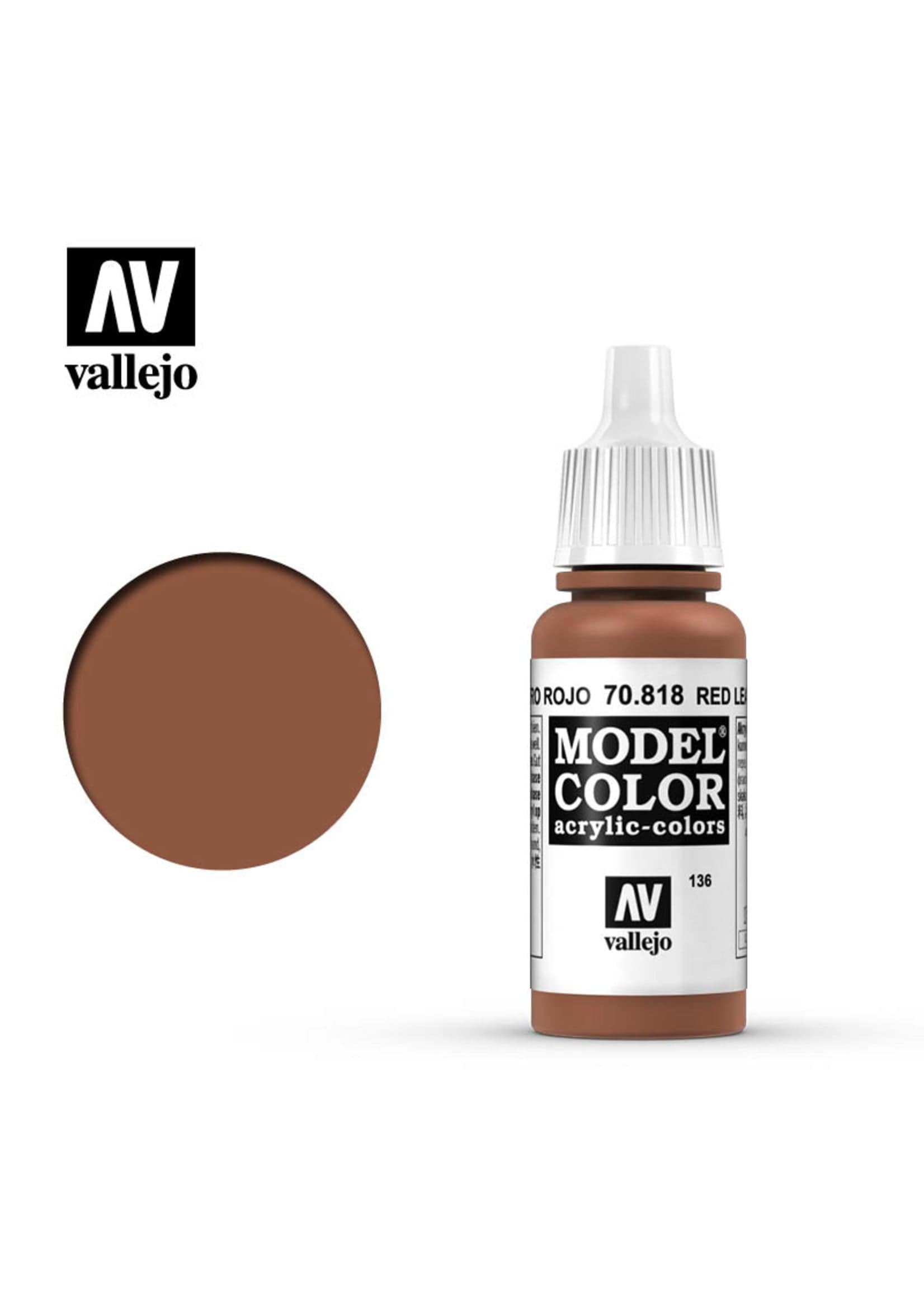 Vallejo Hobby Supplies > Paints Vallejo: Model Color - Red Leather 8429551708180 VAL 70818
