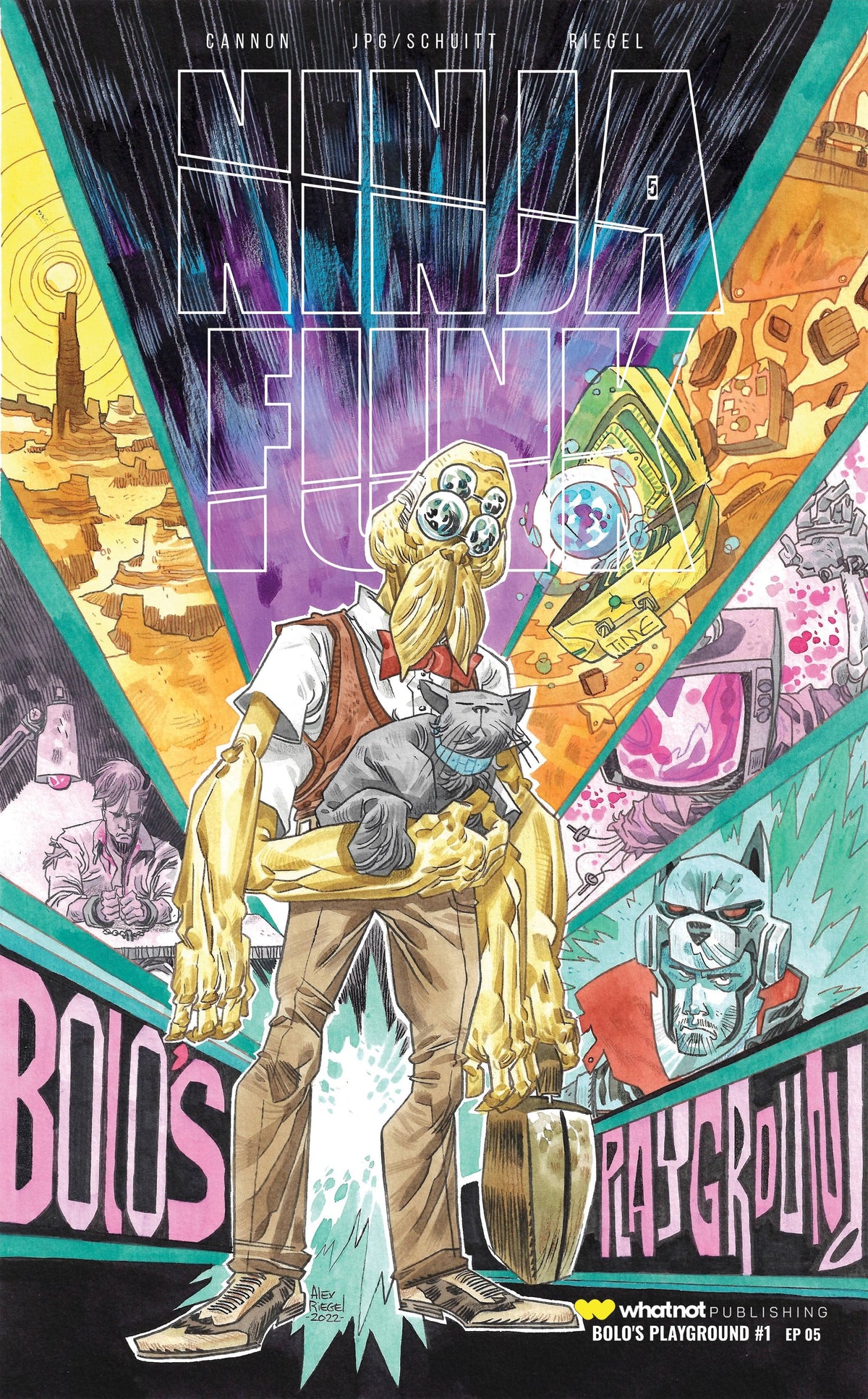 Whatnot Publishing Comic Books NINJA FUNK ONE SHOT #1 BOLOS PLAYGROUND CVR B RIEGEL 72355236052000521 APR231948